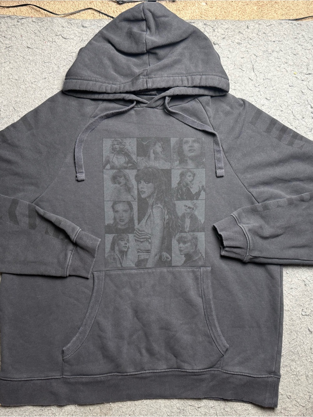 Taylor Swift Eras Tour Hoodie Size Large Charcoal Concert Merch